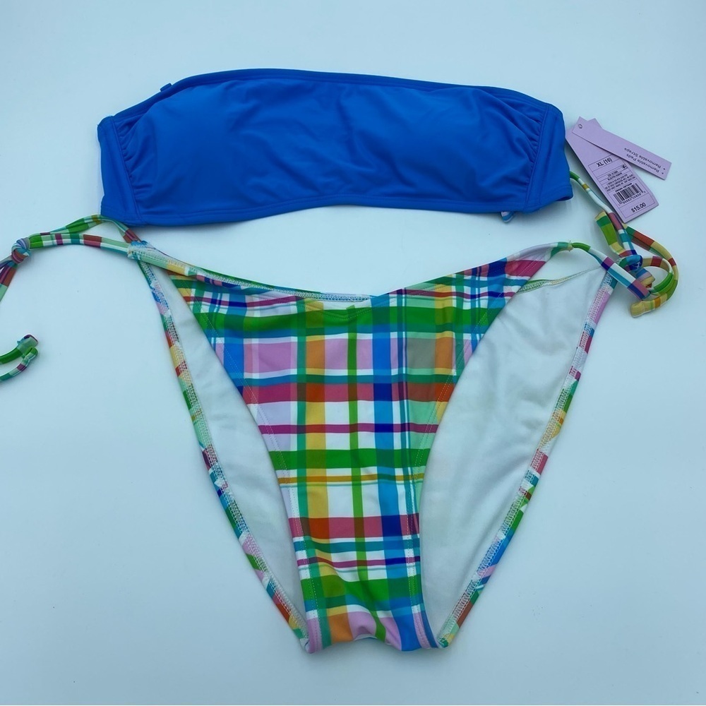 Wild Fable Blue & Plaid String Bikini- XL